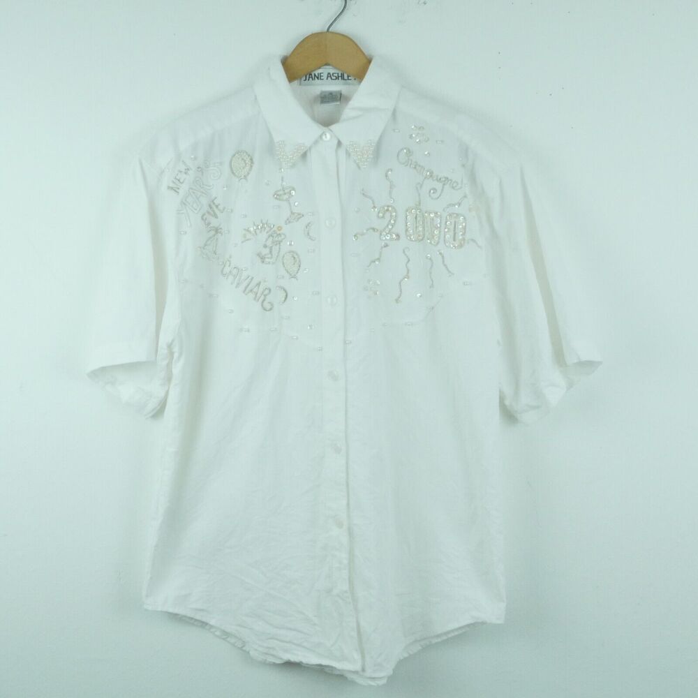 Vintage Small Top Y2K New Years Eve Embroidered Sequins‎ Maximalist Western 2000